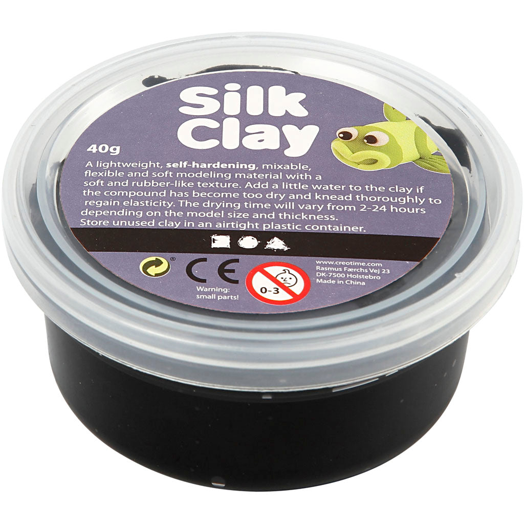 Silk Clay - Zwart, 40gr.