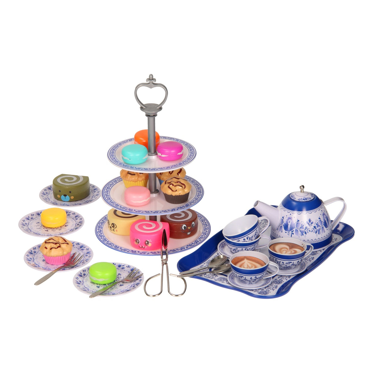 Theeset met etagère