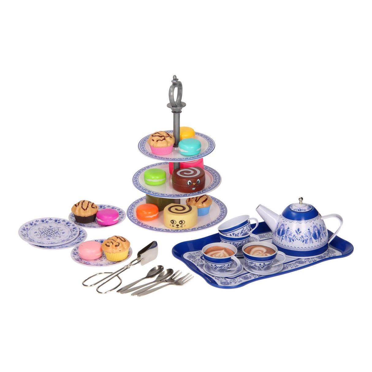 Theeset met etagère