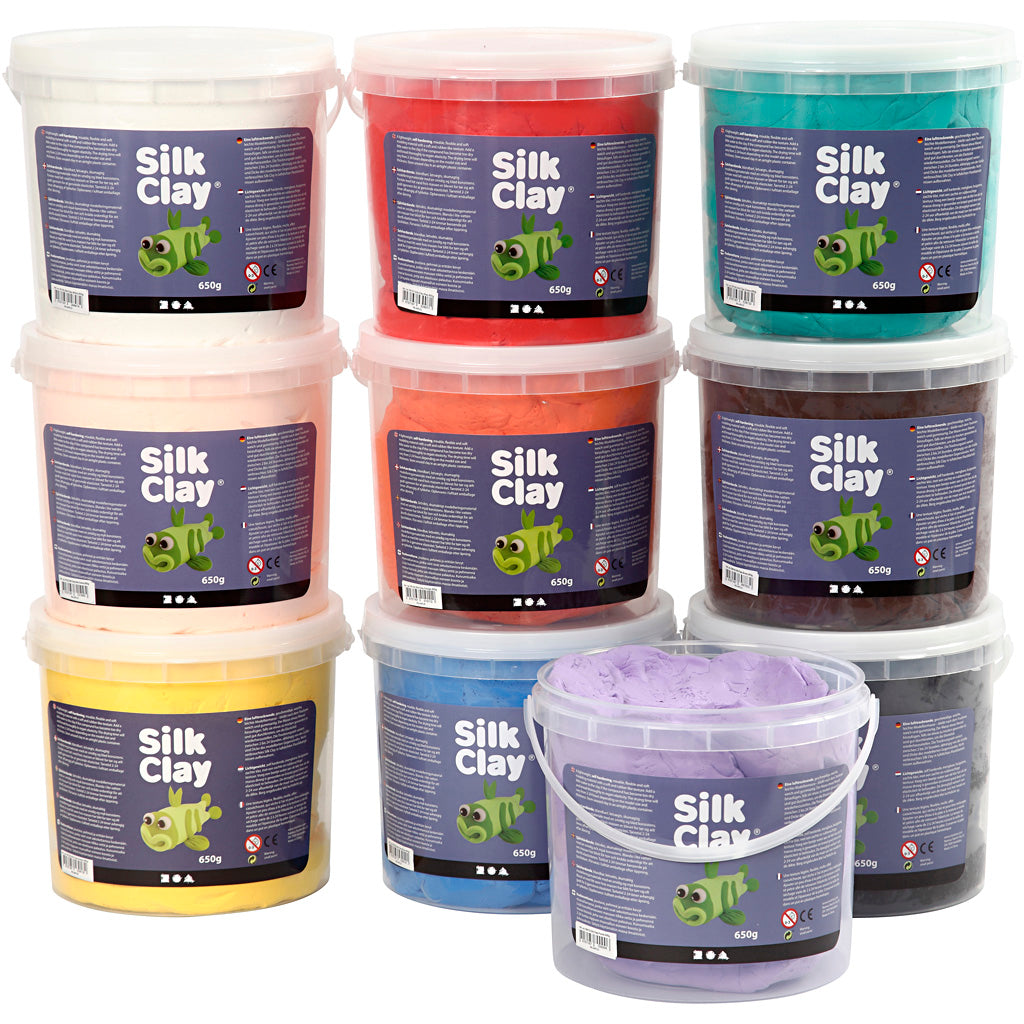 Silk clay ®, diverse kleuren, 10x650 gr 1 doos