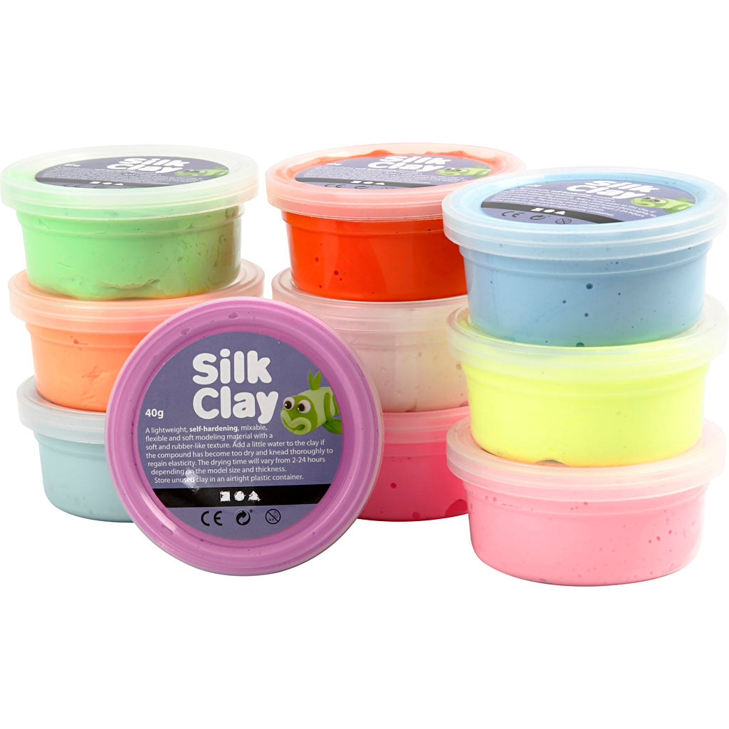Silk clay ®, basic 2, diverse kleuren, 10x40 gr 1 doos