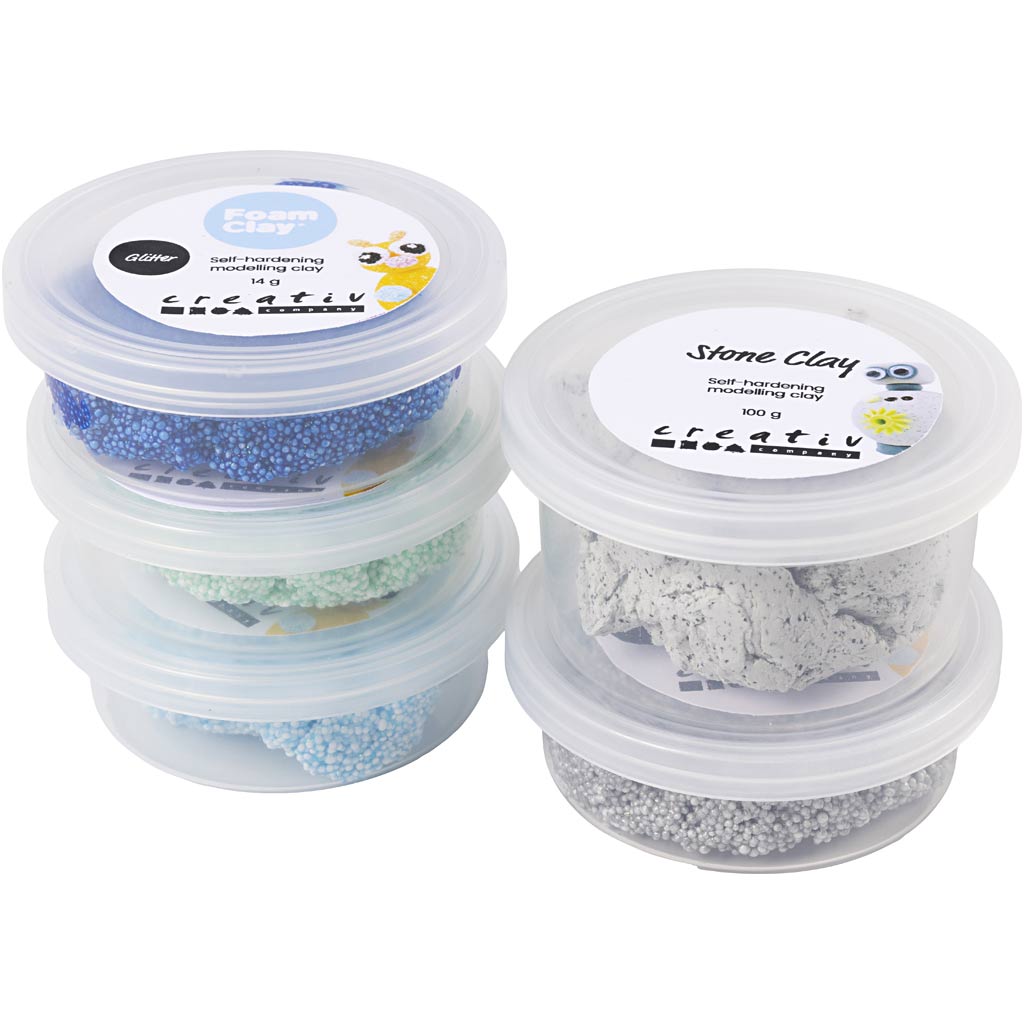 Creativ company stone clay mix, blauw groen harmonie, 1 doos