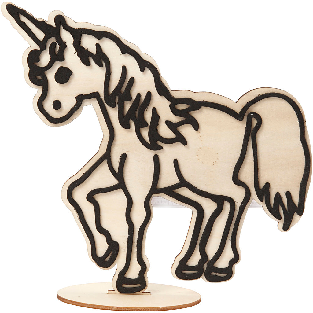 Creativ company figuur om te decoreren, unicorn, h: 19 cm, 1 stuk