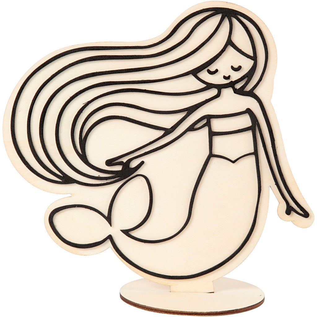 Creatief bedrijfsfiguur om te decoreren, zeemeermin, h: 18 cm, 1 stuk