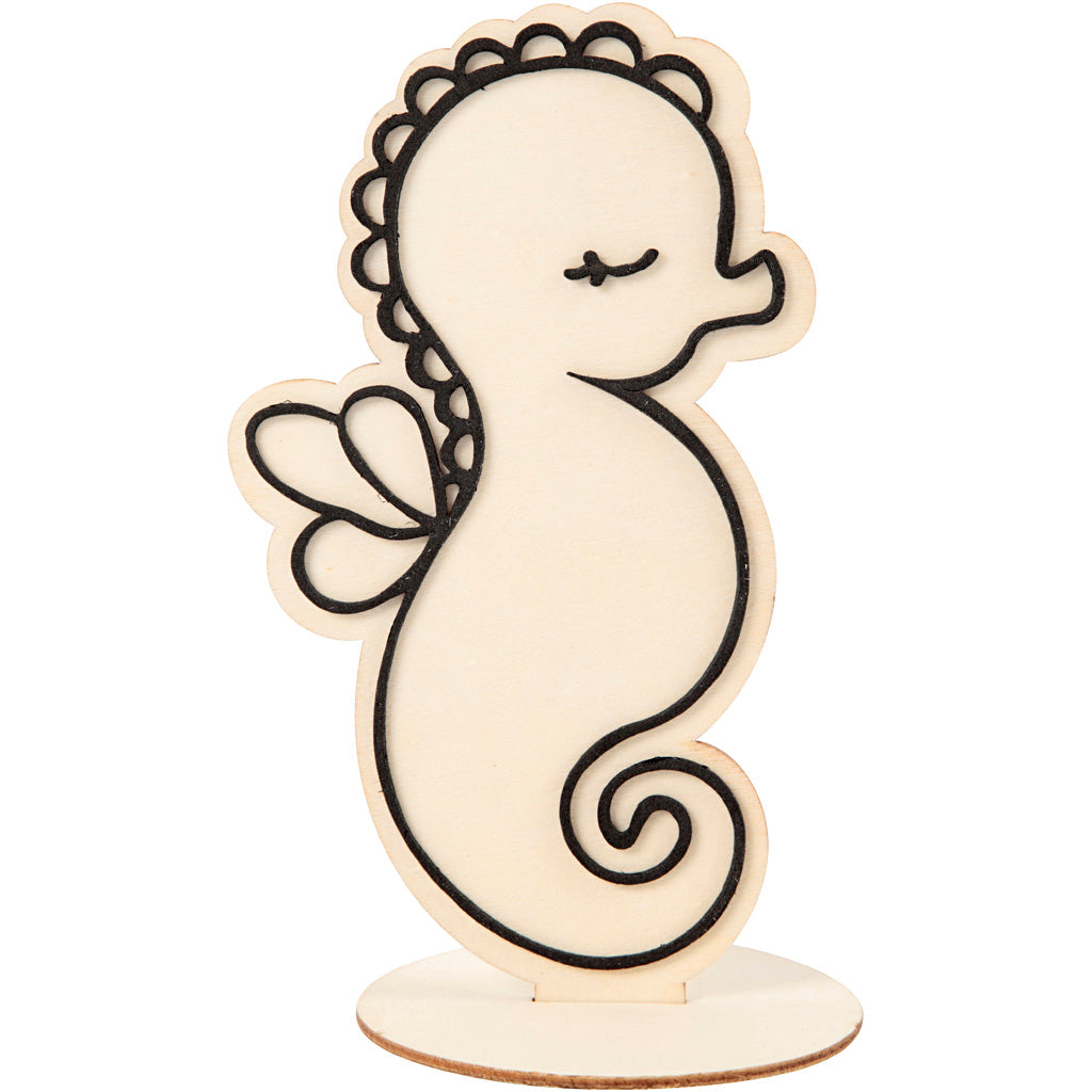 Creativ company figuur om te decoreren, zeepaardje, h: 18 cm, 1 stuk
