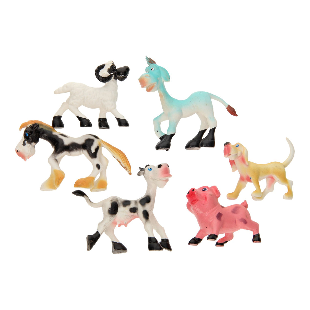 Guitige boerderijdieren speelset, 6st.