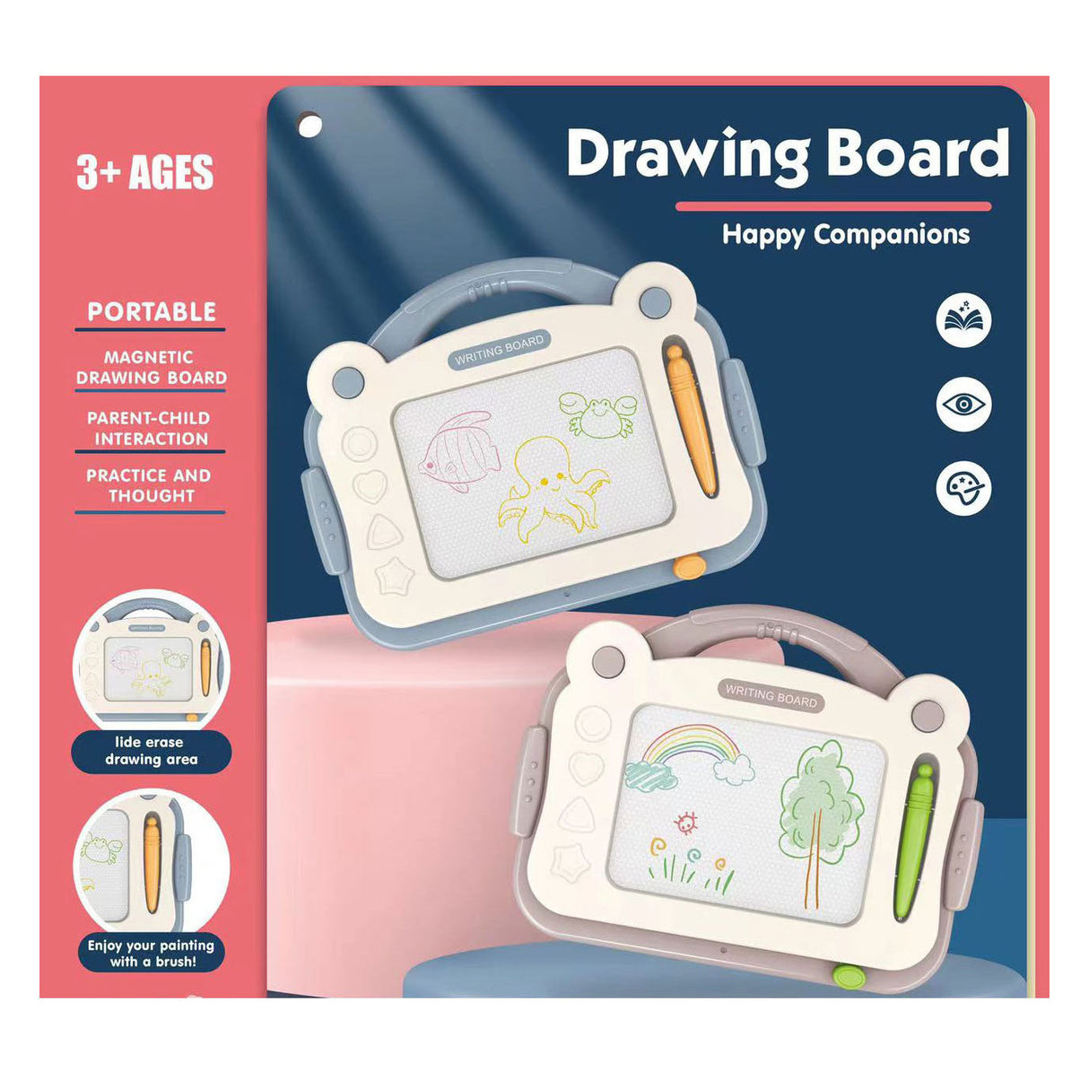 Magnetisch tekenbord multi kleuren pastel