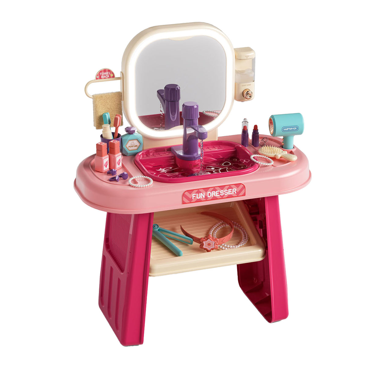 Kaptafel roze met accessoires