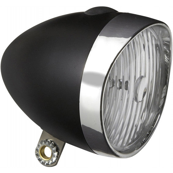 Edge koplamp retro 3 x led - met batterijen- zwart chroom (werkplaatsverpakking)