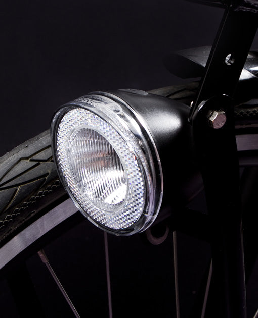 Spanninga swingo koplamp zwart batt. kaart