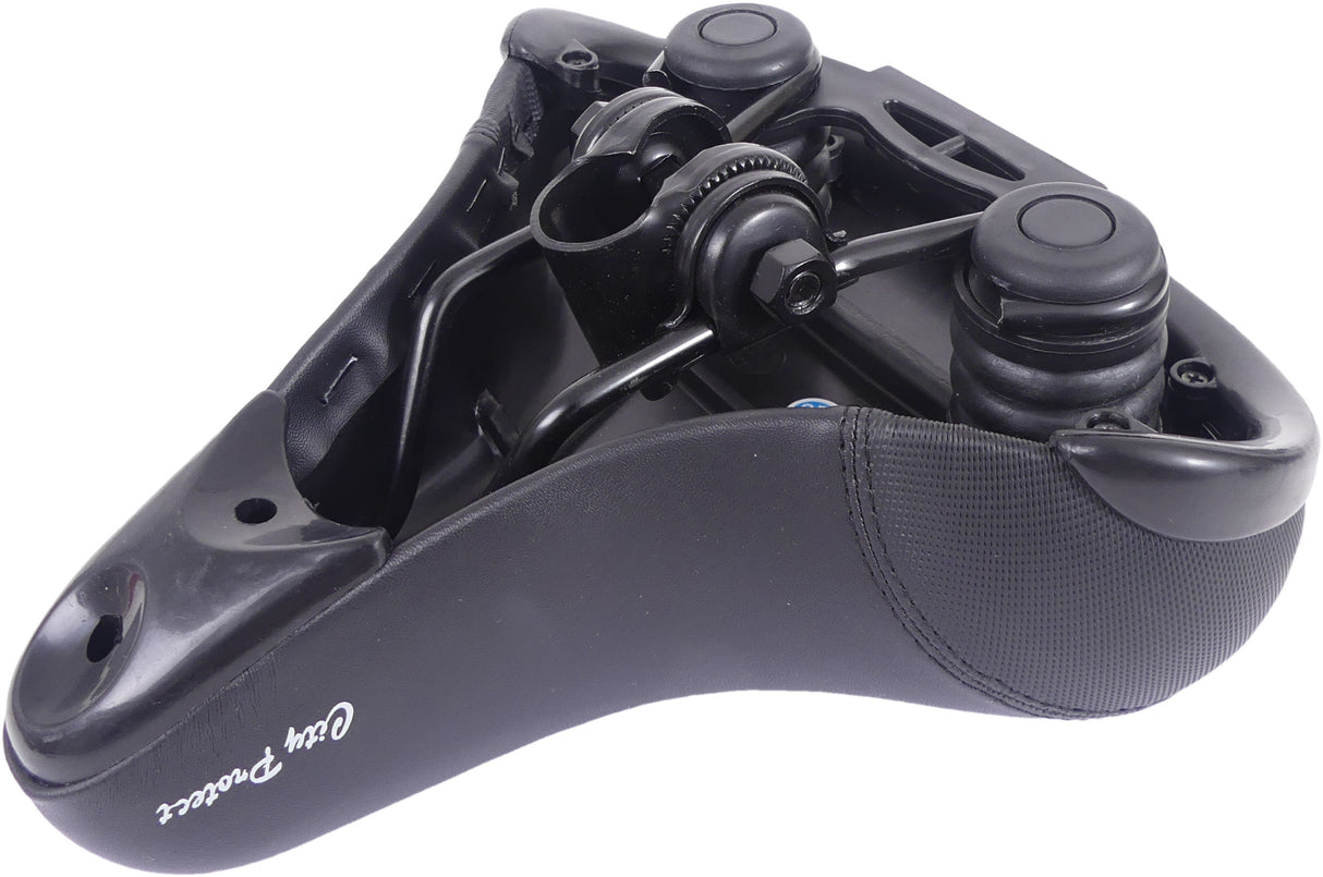 Edge fietszadel city protect met hoekbescherming - zwart