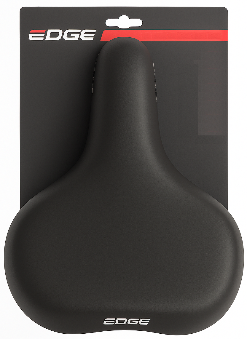 Fietszadel Edge Towny met memory foam - zwart