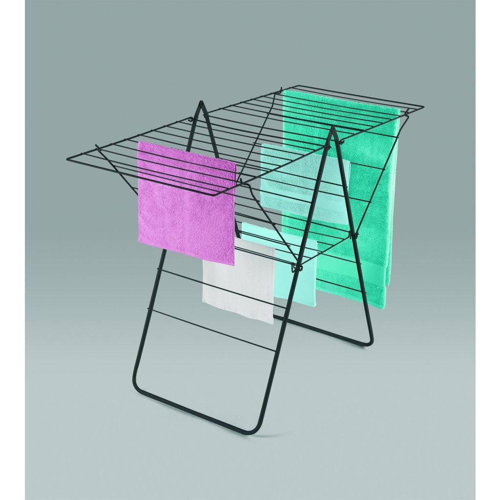 Metaltex rotterdam droogrek 25 m drooglijn 134x58x98 cm zwart