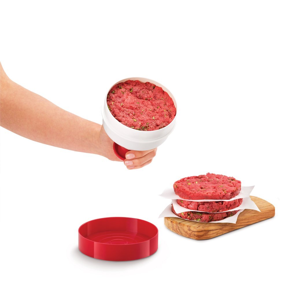 Metaltex kitchen helpers hamburgerpers 11 cm rood wit