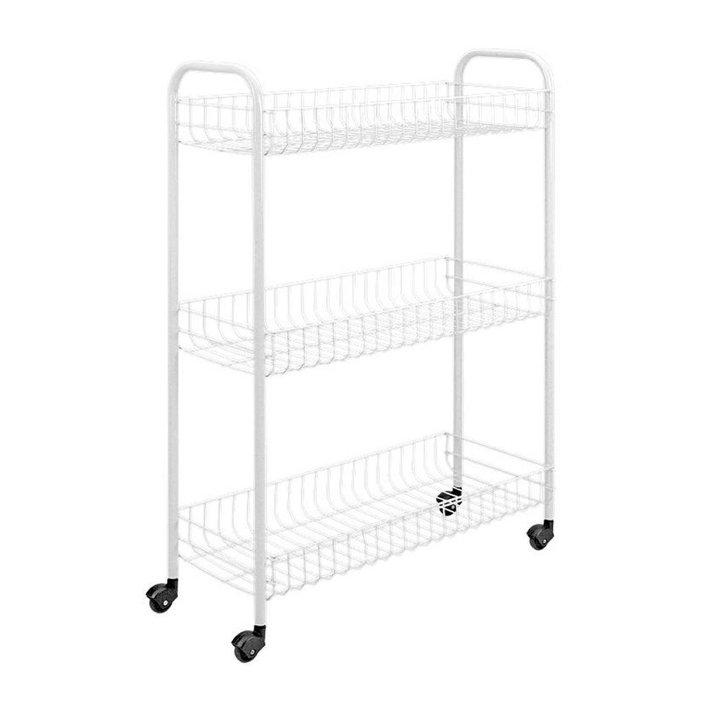 Tomado-metaltex slim keukentrolley met wielen 23x56x84 cm wit