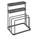 Metaltex tokyo line rek voor messen en snijplanken 16x12x22 cm zwart