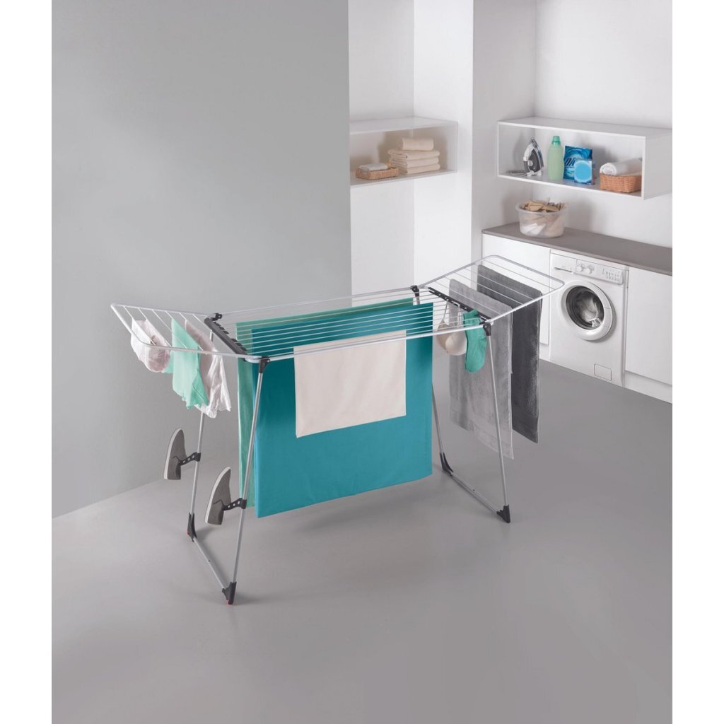 Metaltex hurricane droogrek 197x65x115 cm 24 m drooglengte zilver zwart