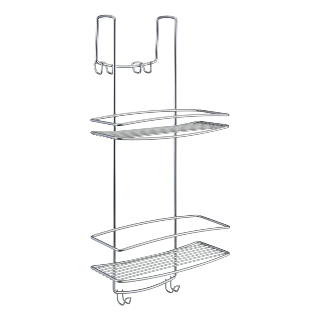 Metaltex doucherek 2-laags met haken onda zilverkleurig