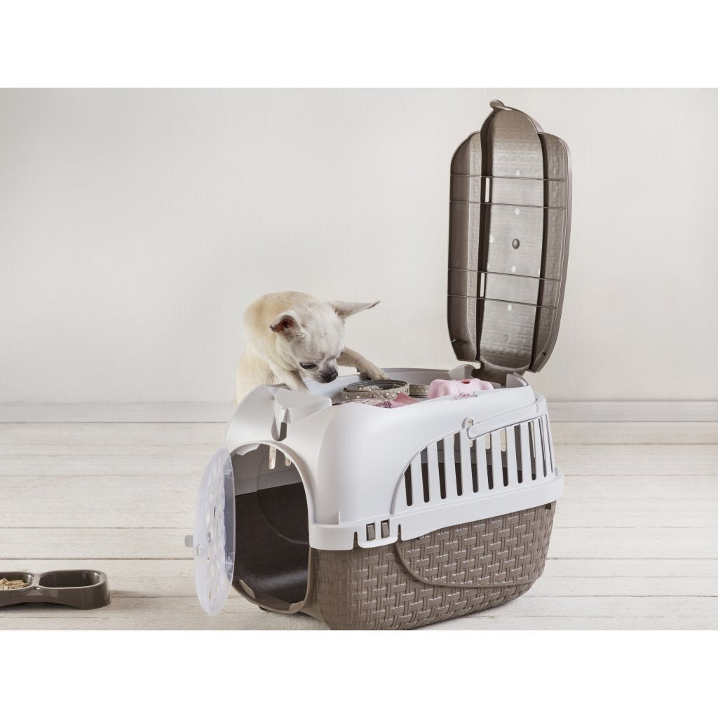 Bama pet transportbox 52x33x34 cm taupe wit