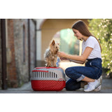 Bama pet transportbox 59x38x37 cm rood zilver