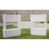 Bama brick koppelbare plantenbakken 75l 59x23x27 cm 5 stuks wit