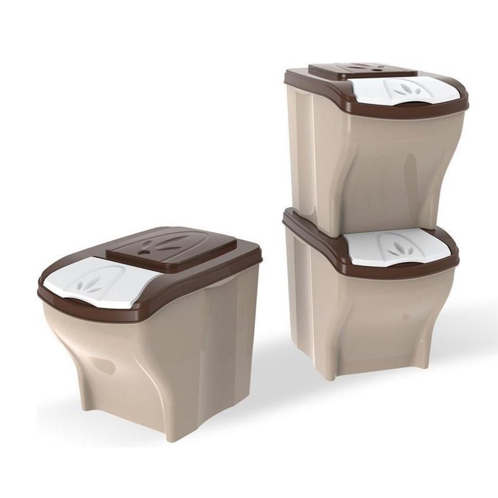 Bama pet voedeselcontainer 3x20l taupe beige