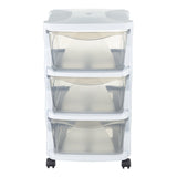 Bama insieme ladesysteem met wieltjes 3 laden 36x40x62 cm wit transparant