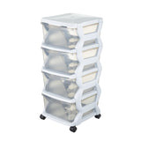 Bama insieme ladesysteem met wieltjes 4 laden 36x40x80 cm wit transparant