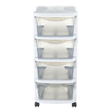 Bama insieme ladesysteem met wieltjes 4 laden 36x40x80 cm wit transparant