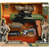 Toi-toys alfafox pistool militair met licht en geluid en zaklamp