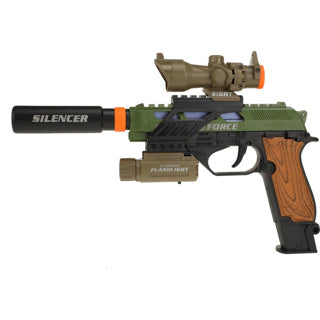 Toi-toys alfafox pistool militair met licht en geluid en zaklamp