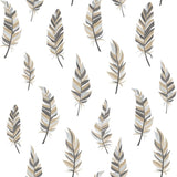 Noordwand behang urban friends coffee feathers wit en zilverkleurig