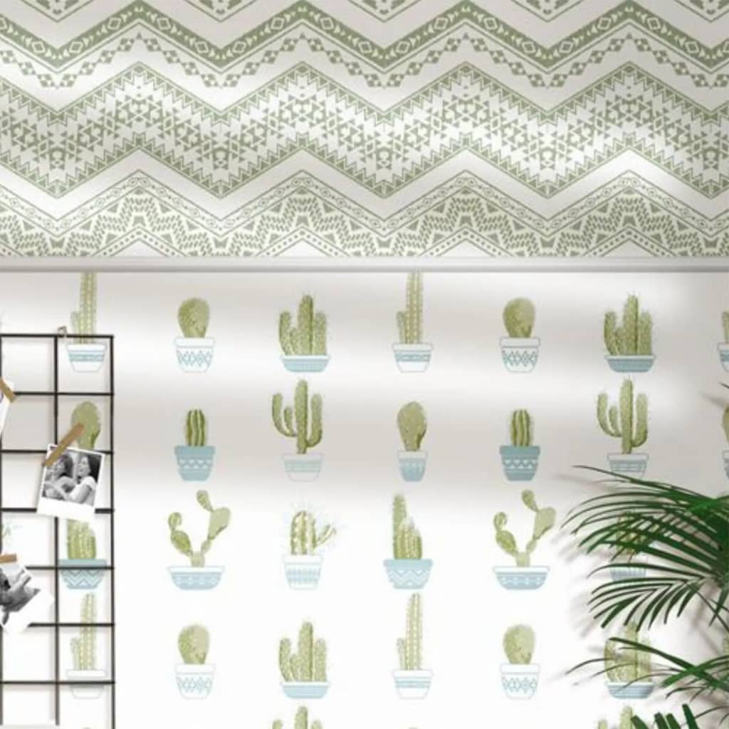 Noordwand behang urban friends coffee etnico wit en groen