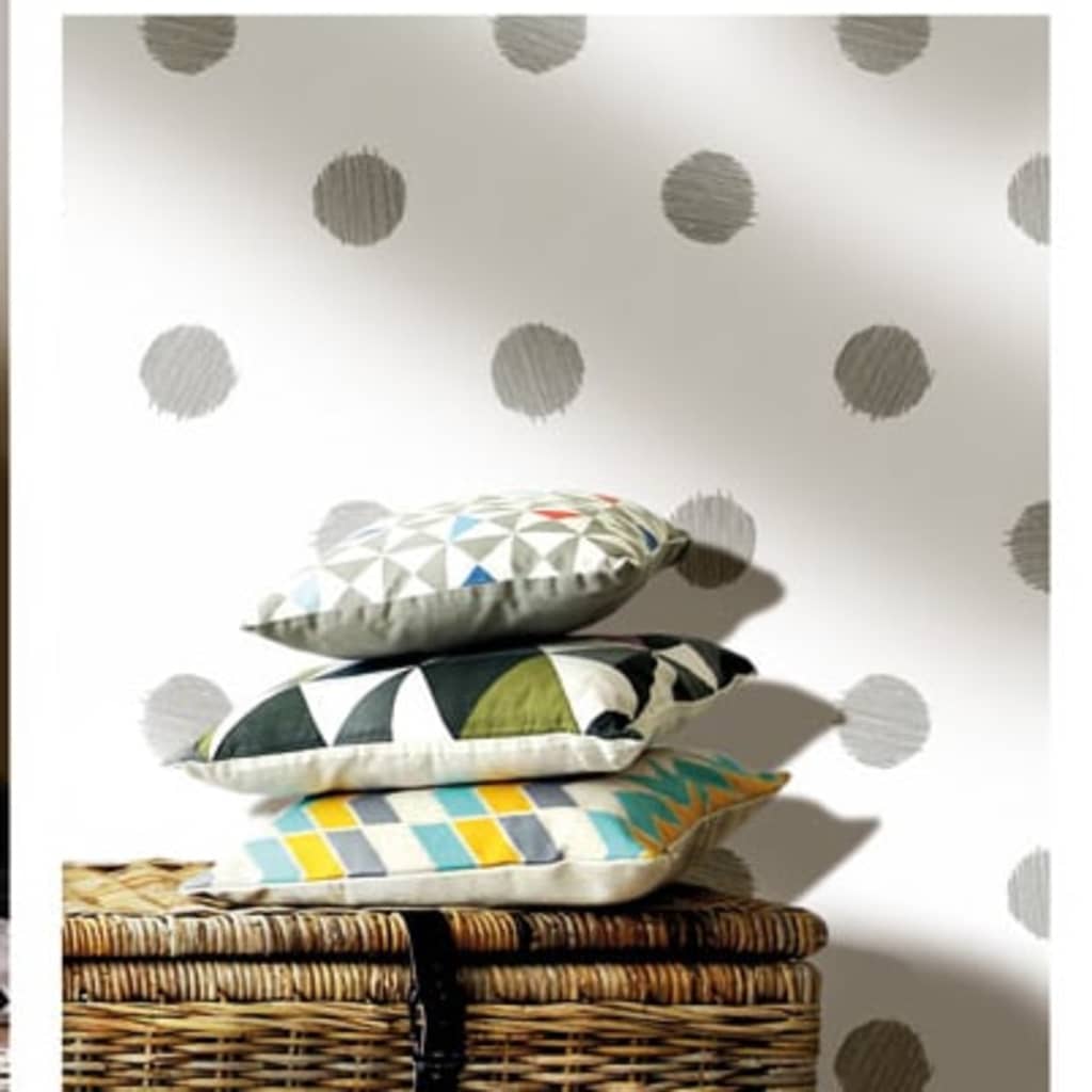 Noordwand behang urban friends coffee dots wit en grijs