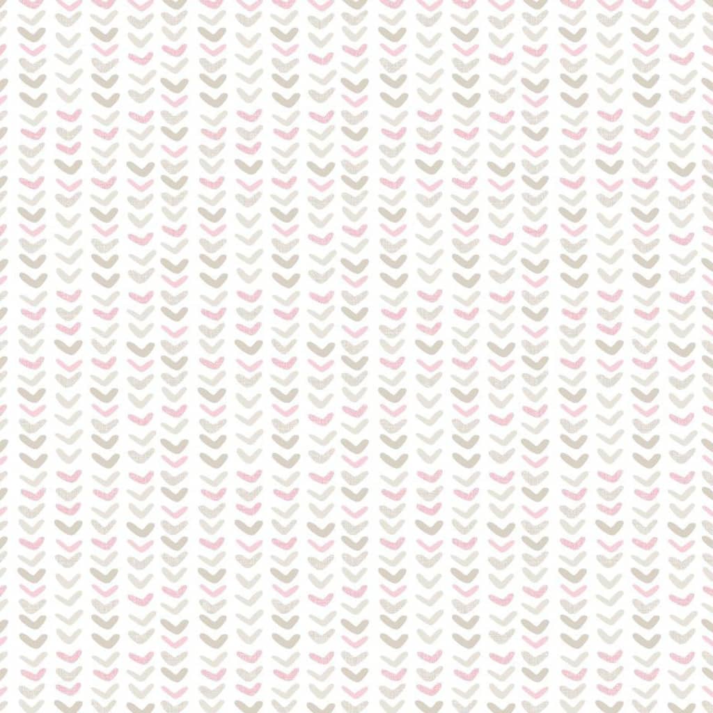 Noordwand Noordwand Behang baby Small Harts wit en roze