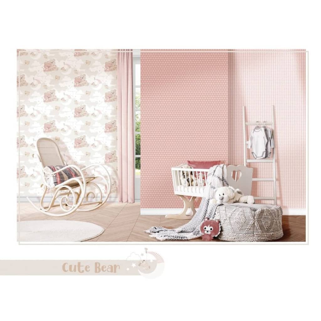Noordwand behang mondo baby hug bears roze en beige