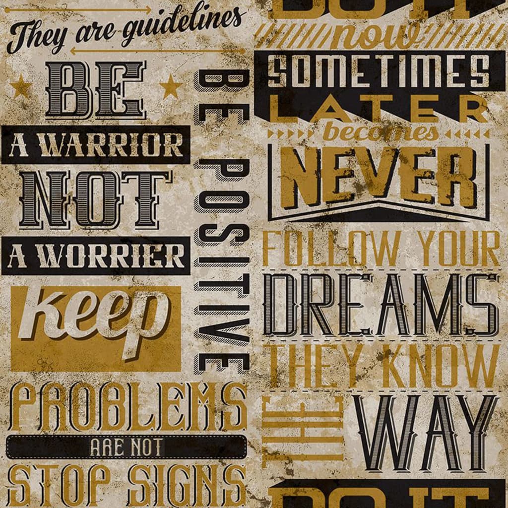Noordwand behang friends coffee words and letters metallic en zwart