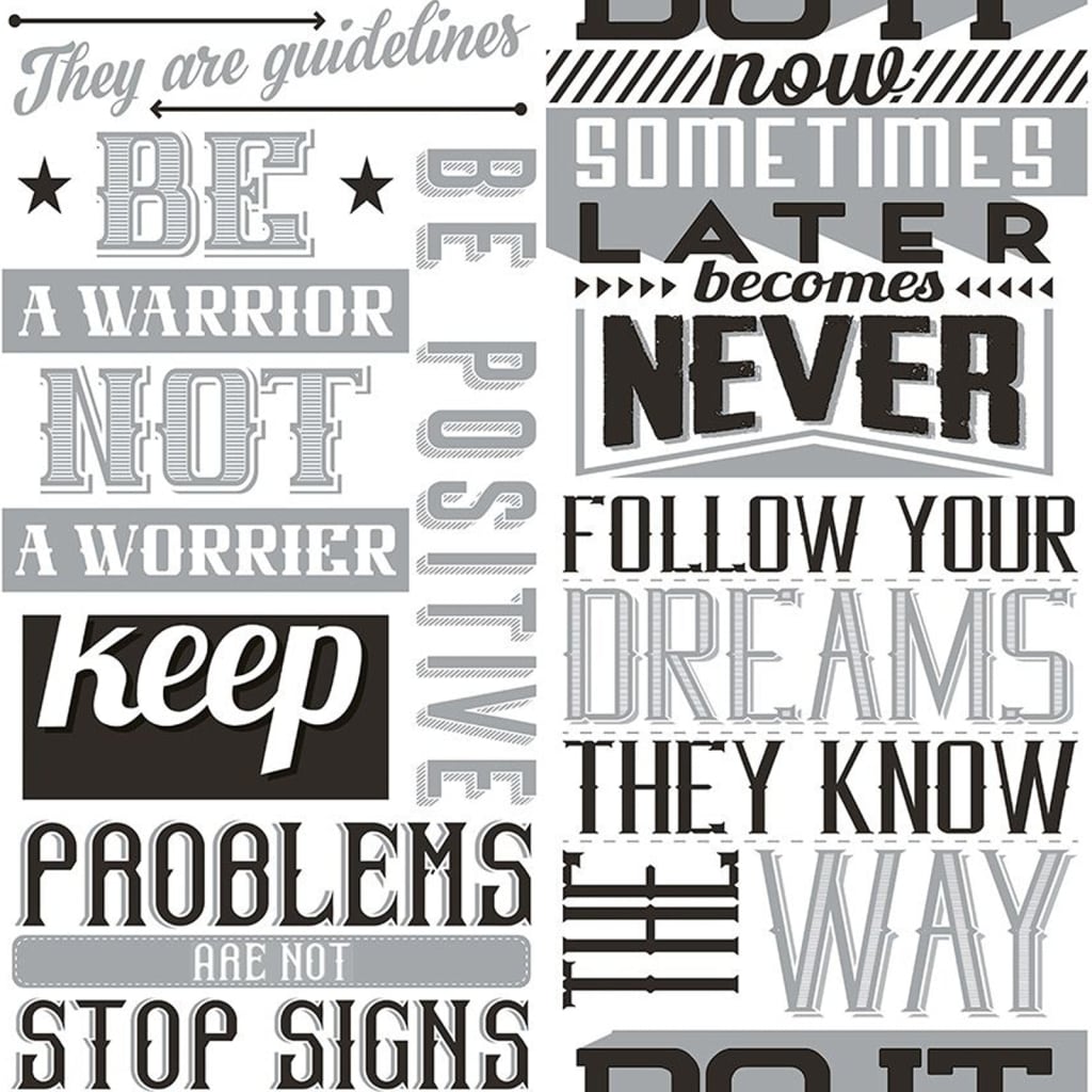 Noordwand behang friends coffee words and letters zwart en wit