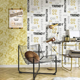 Noordwand behang friends coffee words and letters grijs en zwart