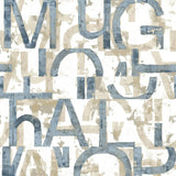 Noordwand behang friends coffee words and letters blauw en metallic