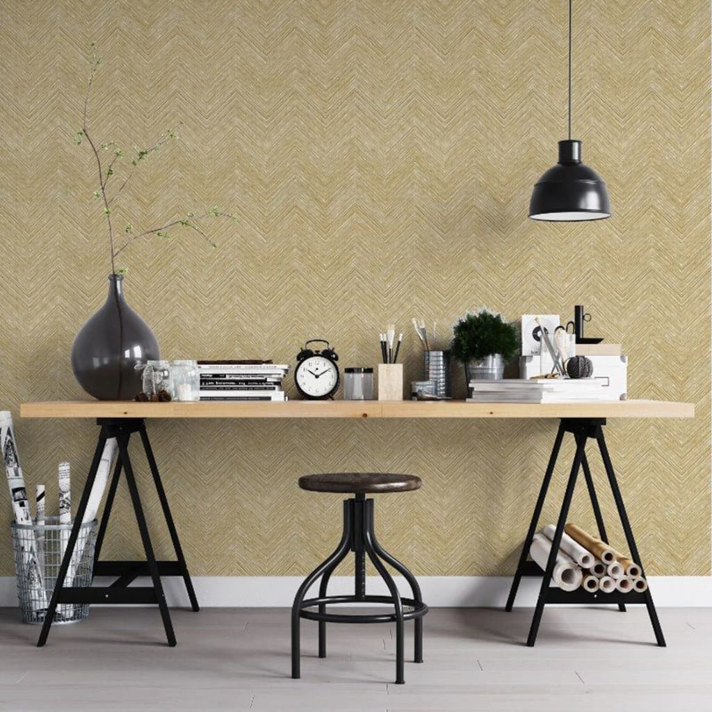 Noordwand behang good vibes topchic herringbone bruin