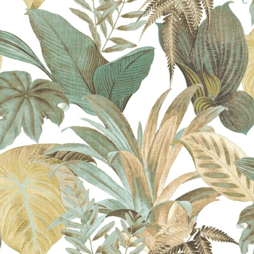 Noordwand behang topchic big leaves groen en beige