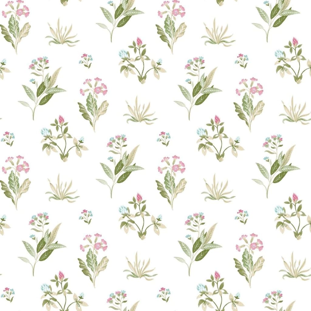 Noordwand behang blooming garden 6 flowers and plants wit en groen