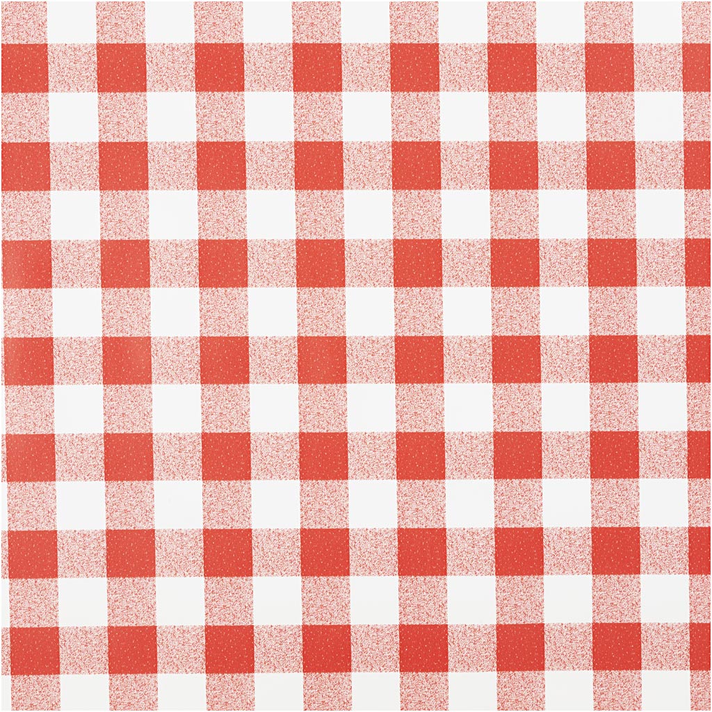 Wasdoek, ruit, b: 140 cm, rood, wit, 20 m 1 rol