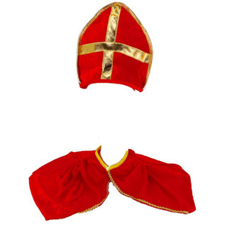 Verkleedset sinterklaas cape met mijter 1 maat