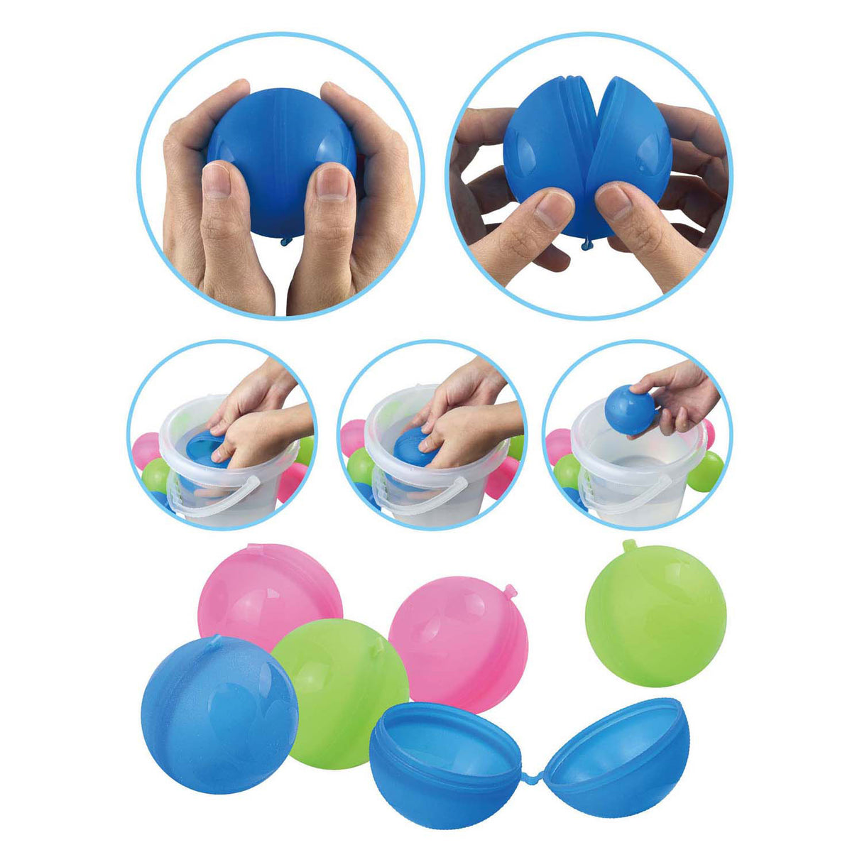 Playfun hervulbare waterballen, 6st.
