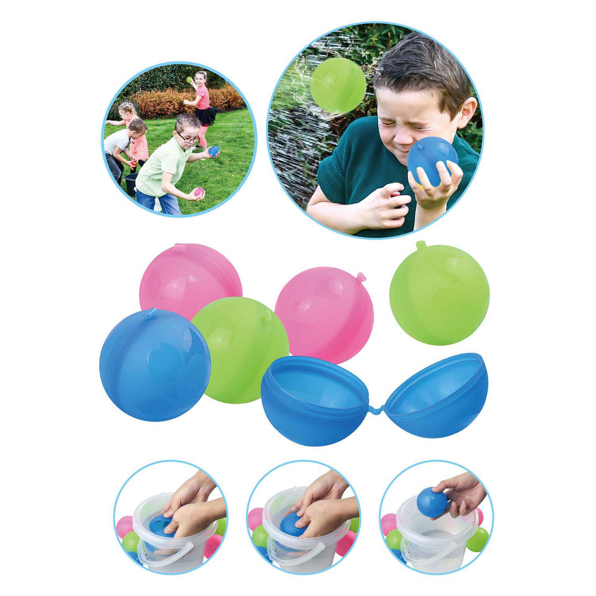 Playfun hervulbare waterballen, 6st.
