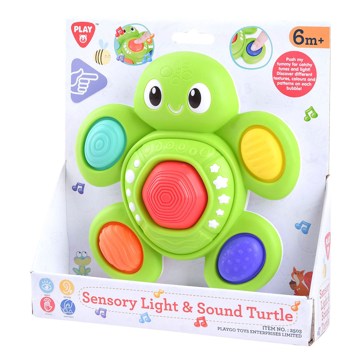 Play baby sensorische schildpad met licht en geluid