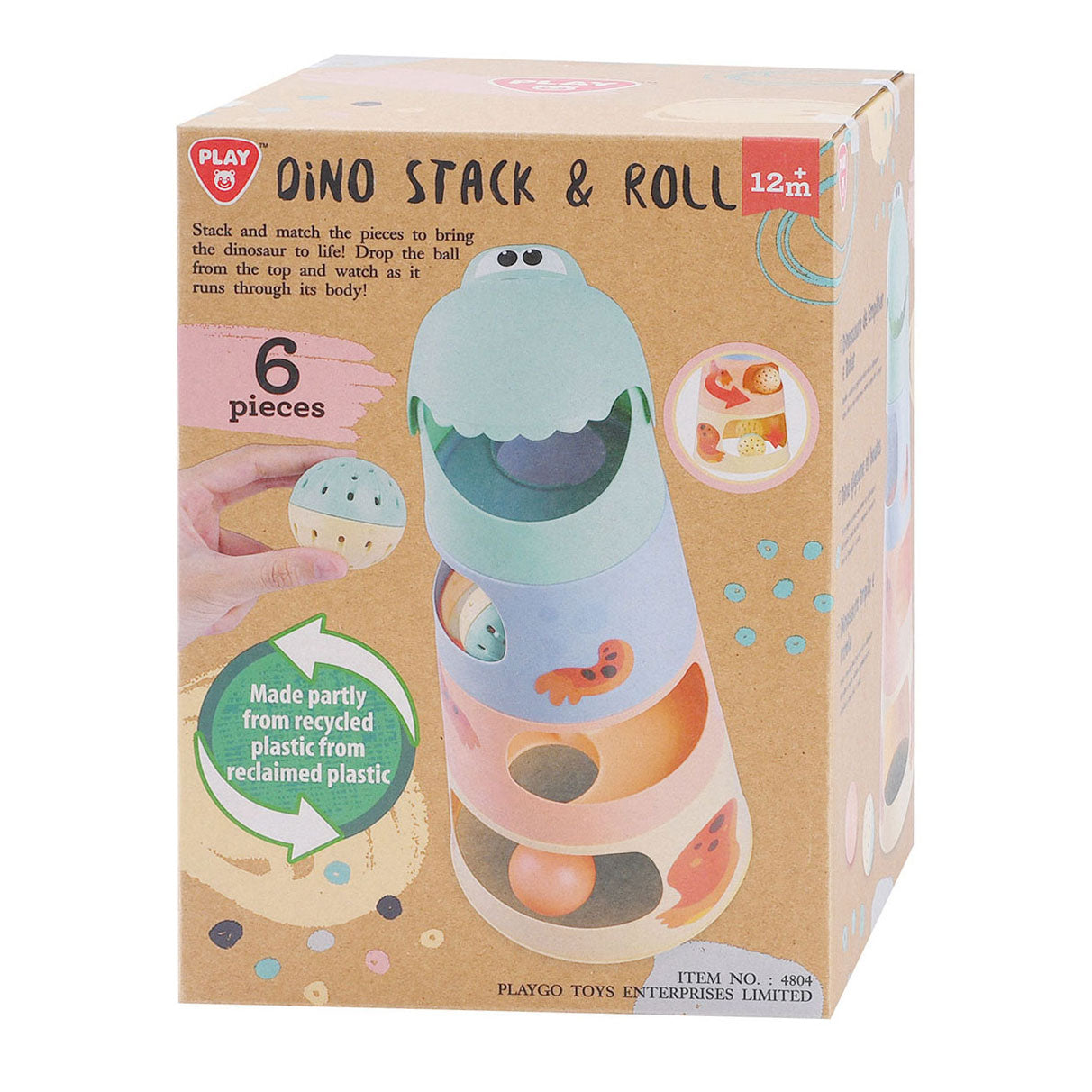 Play dino stapeltoren met ballen, 6dlg.