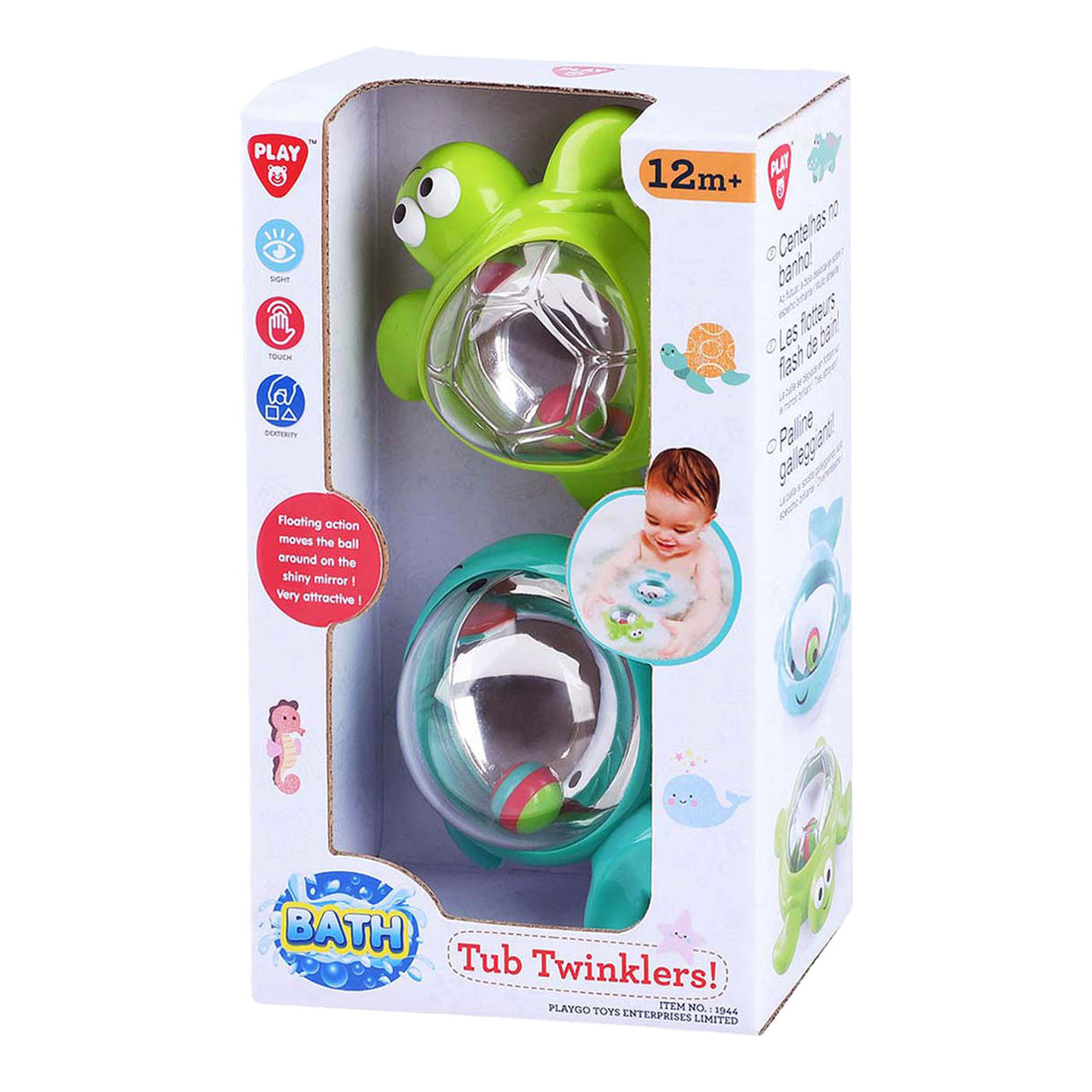 Play badspeelgoed tub twinklers - walvis en schildpad, 2st.